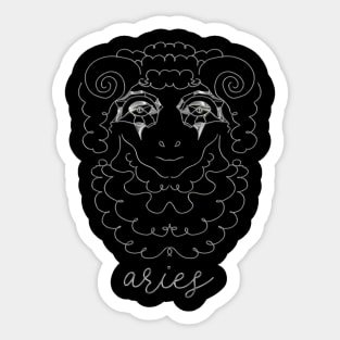 Aries Zodiac March April Retrofuturistic Birthday Astrology Sticker